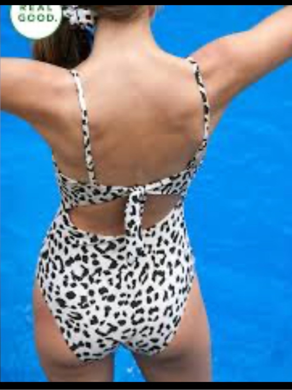 Aerie Leopard Print One Piece Swimsuit Medium tall long torso animal print
